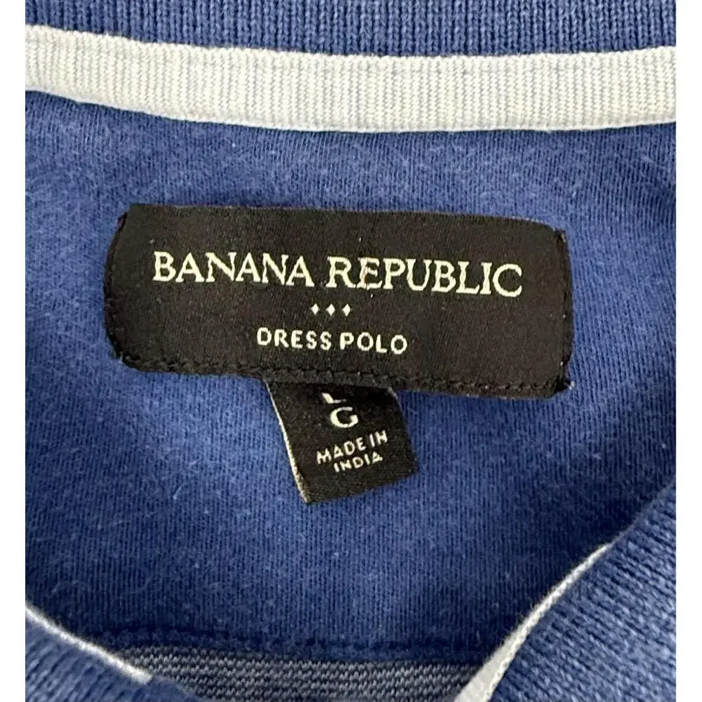 Banana Republic Blue Short Sleeves‎ Button Collar Classic Polo Shirt Large
